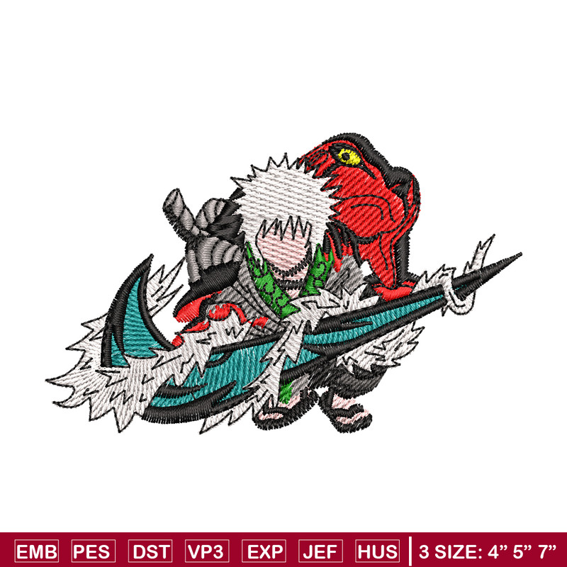Jiraiya frog embroidery design, Naruto embroidery, embroidery file, anime design, anime shirt, Digital download.jpg