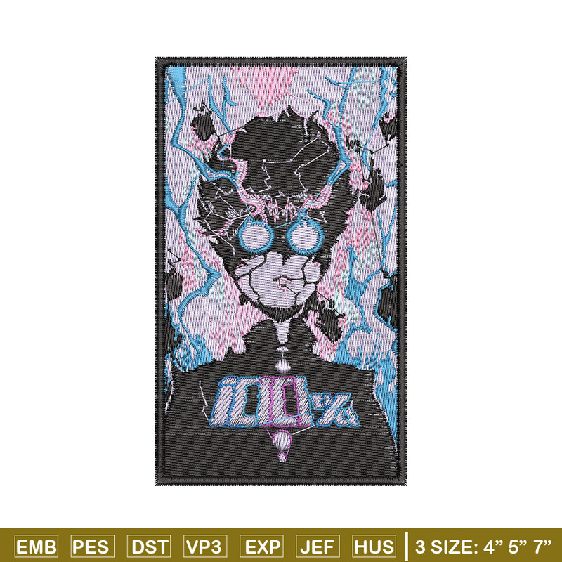 Mob poster embroidery design, Mob psycho embroidery, Anime design, Embroidery shirt, Embroidery file, Digital download.jpg
