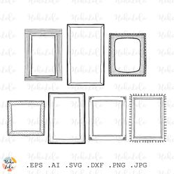 hand drawn picture frame svg, doodle frame png, doodle frame svg, doodle frame dxf, doodle frame clipart