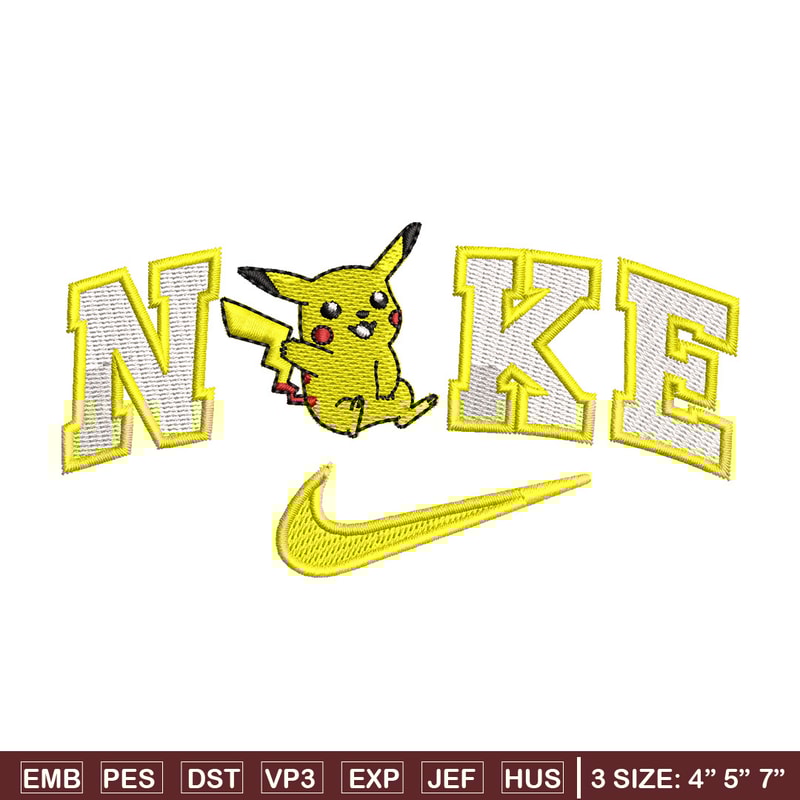 Nike pikachu embroidery design, Pokemon embroidery, Nike design, Embroidery shirt, Embroidery file, Digital download.jpg