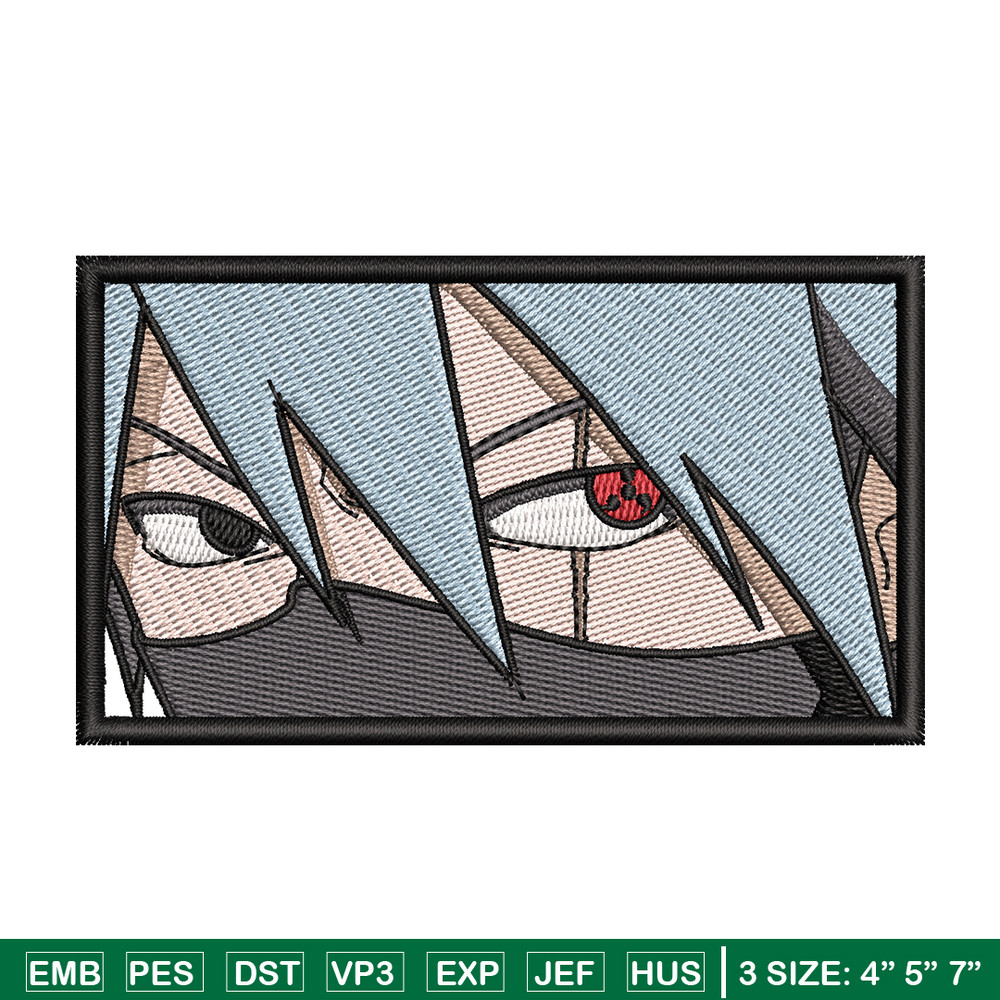 Kakashi hatake embroidery design, Naruto embroidery, anime design, embroidery file, anime shirt, Digital download.jpg