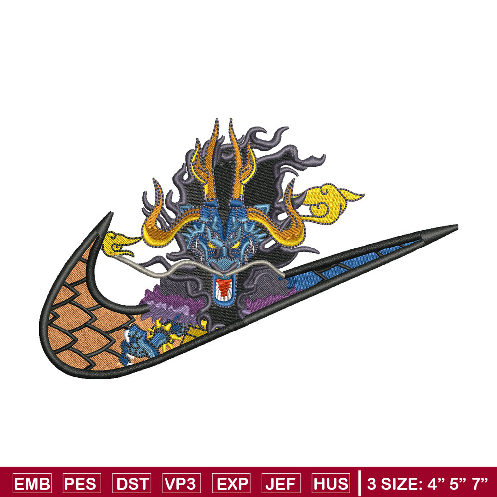 Kaido Nike embroidery design, One Piece embroidery, nike design, anime design, anime shirt, Digital download.jpg