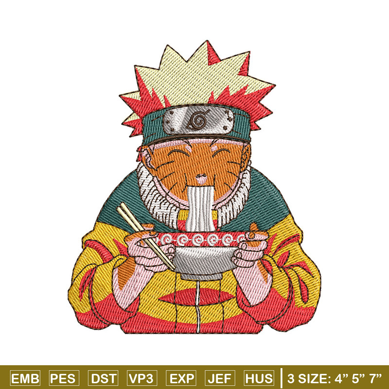 Naruto ramen embroidery design, Naruto embroidery, Anime design, Embroidery shirt, Embroidery file, Digital download.jpg