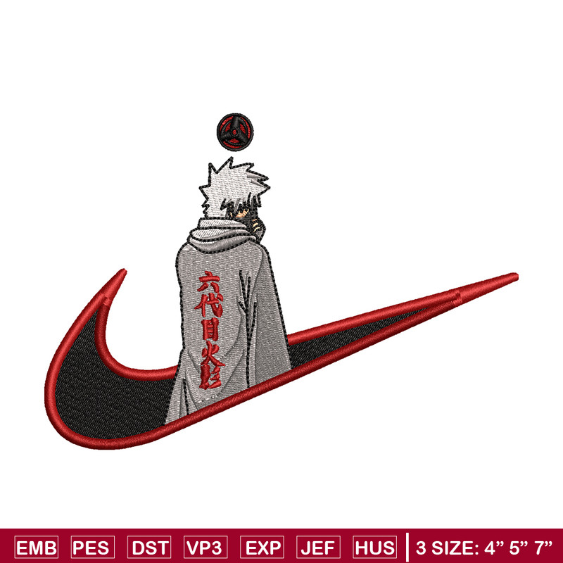 Kakashi Hatake 6 Nike embroidery design, Naruto embroidery, nike design, anime design, anime shirt, Digital download.jpg