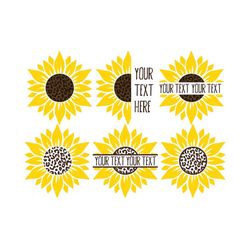 sunflower svg bundle, sunflower svg, leopard sunflower svg, flower svg, monogram svg, half sunflower svg, cut file cricu