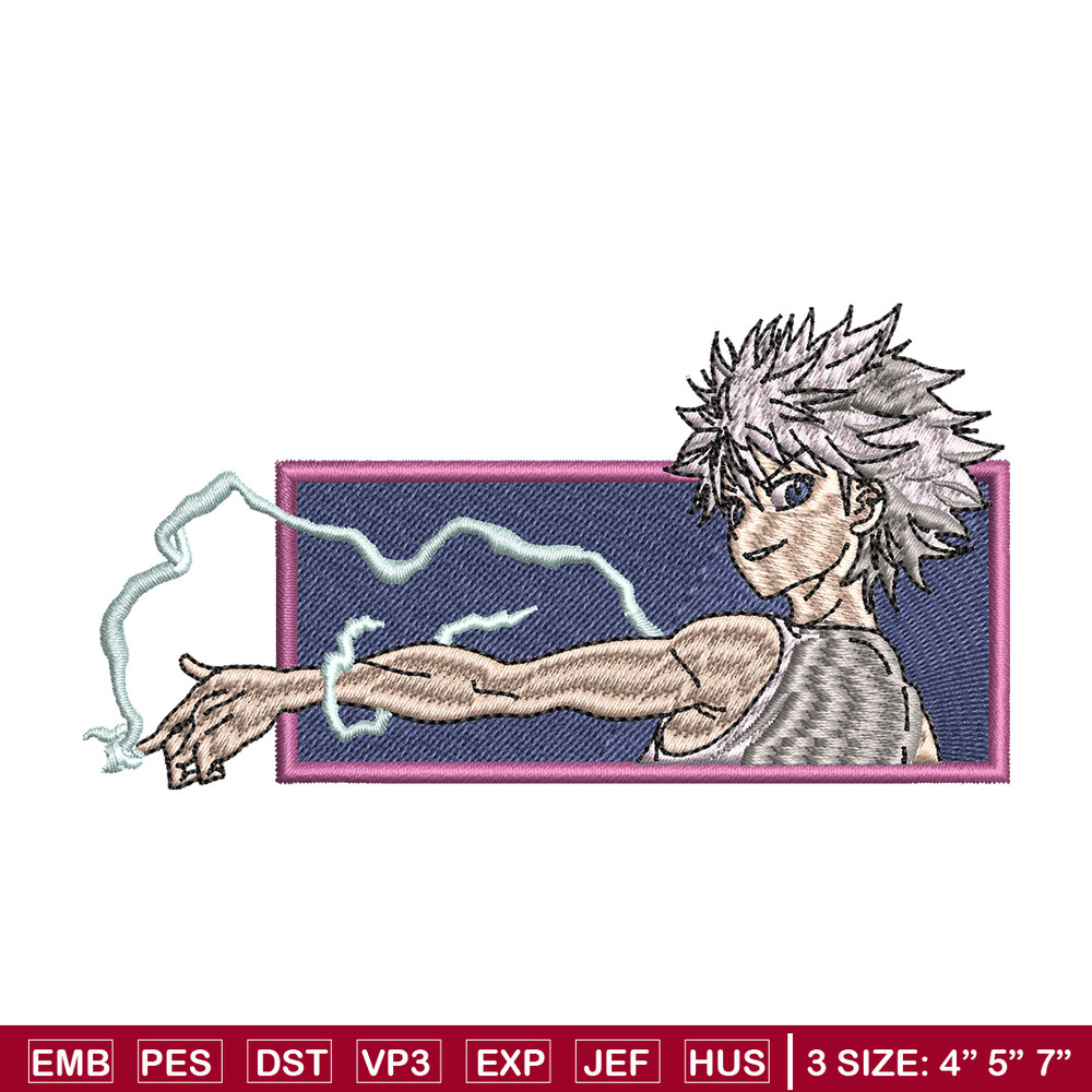 Killua lightning embroidery design, hunter x hunterr embroidery, embroidery file, anime design, Digital download.jpg
