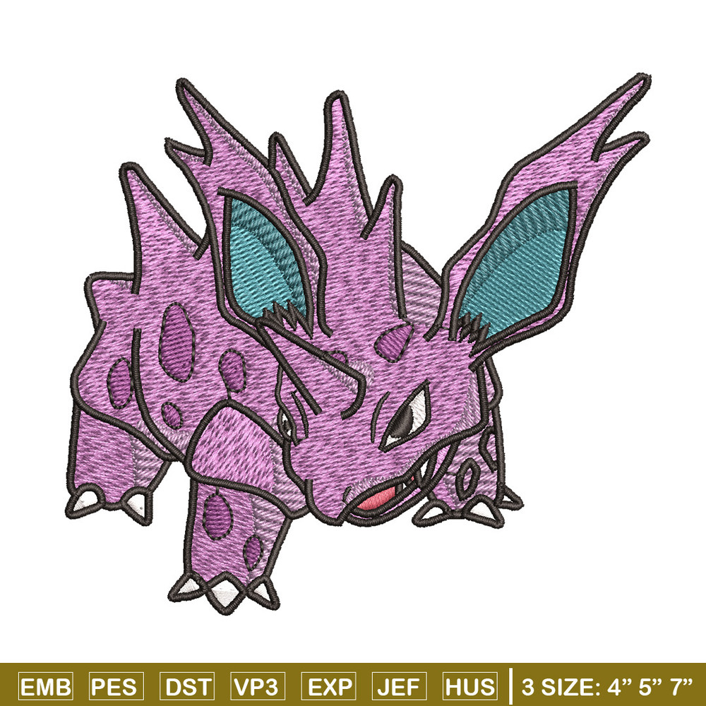 Nidorino embroidery design, Pokemon embroidery, Anime design, Embroidery shirt, Embroidery file, Digital download.jpg
