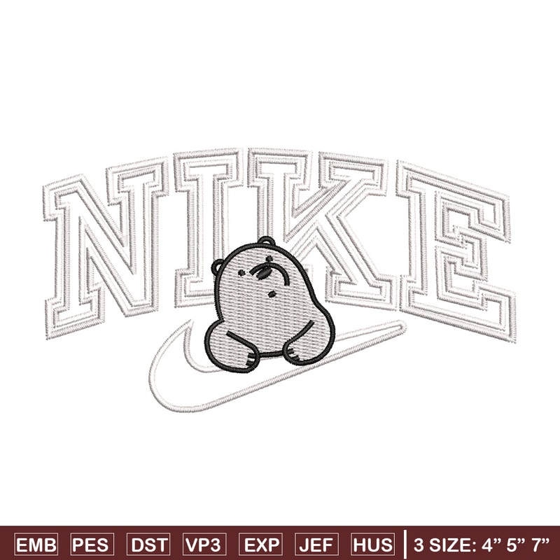 Nike white bear embroidery design, Cartoon embroidery, Nike design, Embroidery shirt, Embroidery file,Digital download.jpg