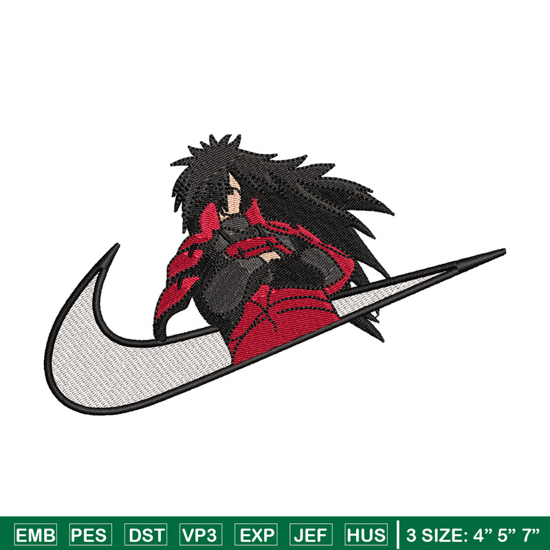 Madara Uchiha x Nike embroidery design, Naruto embroidery, anime design, embroidery file, anime shirt, Digital download.jpg
