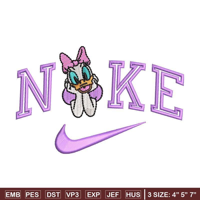 Nike x daisy duck embroidery design, Daisy embroidery, Nike design, Embroidery shirt, Embroidery file, Digital download.jpg