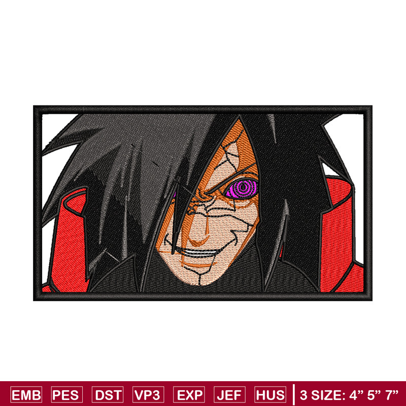 Madara Uchiha embroidery design, Naruto embroidery, anime design, embroidery file, anime shirt, Digital download.jpg