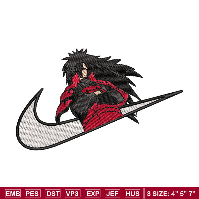 Madara Uchiha x Nike embroidery design, Naruto embroidery, anime design, embroidery file, anime shirt, Digital download.jpg