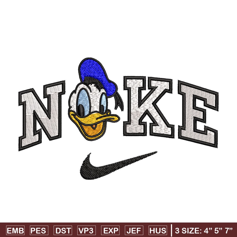 Nike x duck embroidery design, Disney embroidery, Nike design, Embroidery shirt, Embroidery file, Digital download.jpg