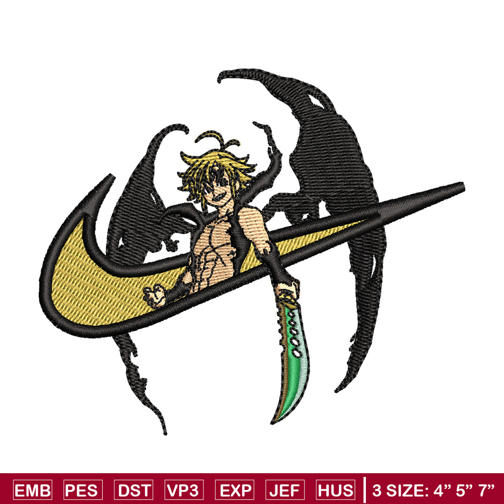Meliodas Nike embroidery design, Nanatsu no Taizai embroidery, Nike design, anime design, anime shirt, Digital download.jpg