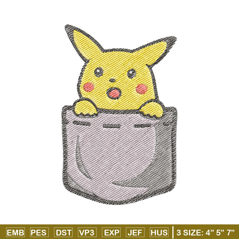 Pikachu bag embroidery design, Pokemon embroidery, Anime design, Embroidery file, Digital download, Embroidery shirt.jpg