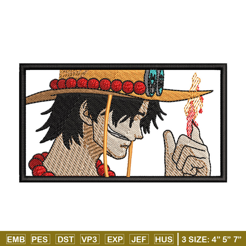 Portgas d ace embroidery design, One piece embroidery, Embroidery shirt, Embroidery file, Anime design, Digital download.jpg