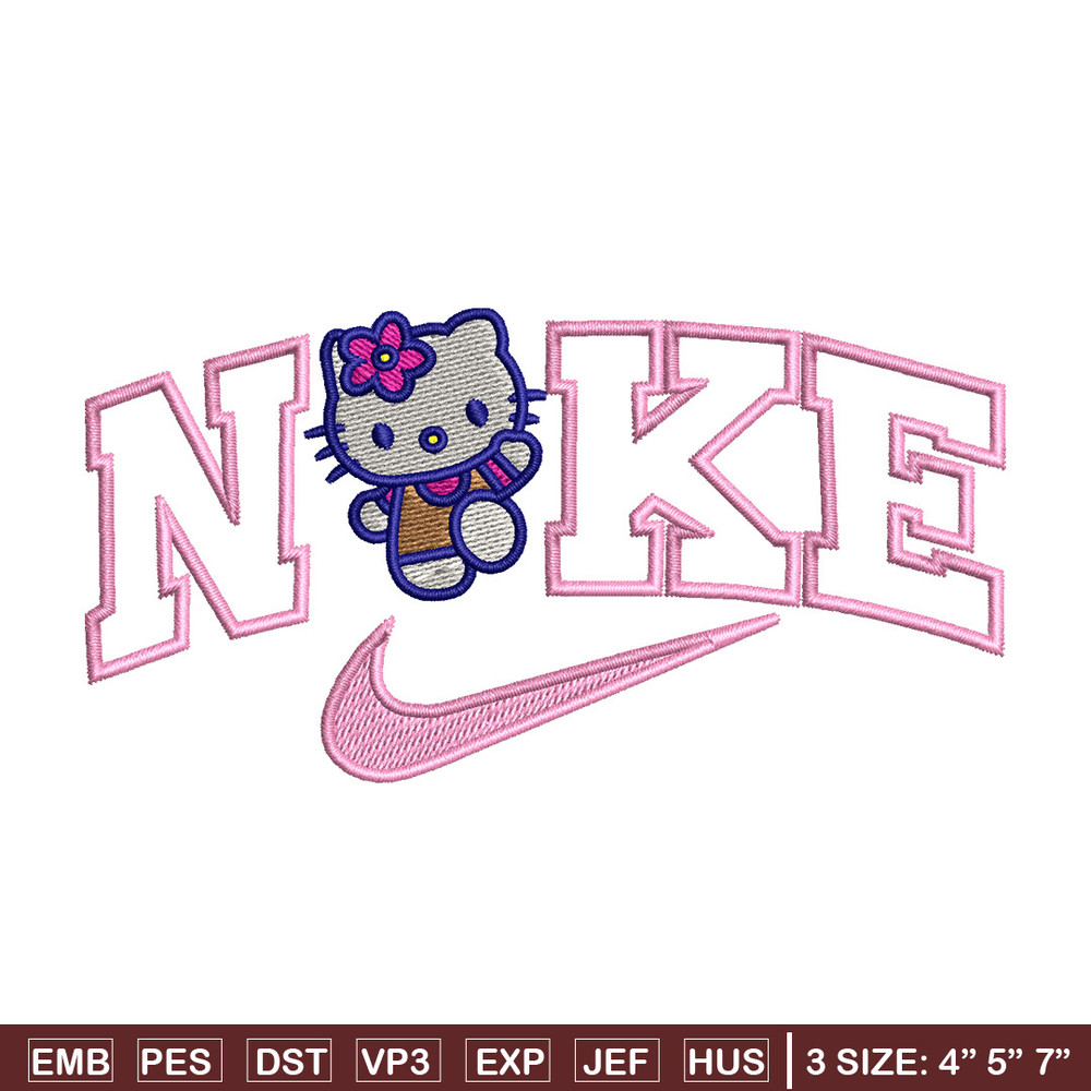 Nike x kitty embroidery design, Hello kitty embroidery, Nike design, Embroidery shirt, Embroidery file, Digital download.jpg