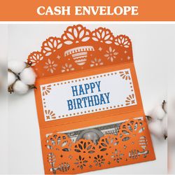 money cash envelope svg | papel picado svg | mexican gift envelope template