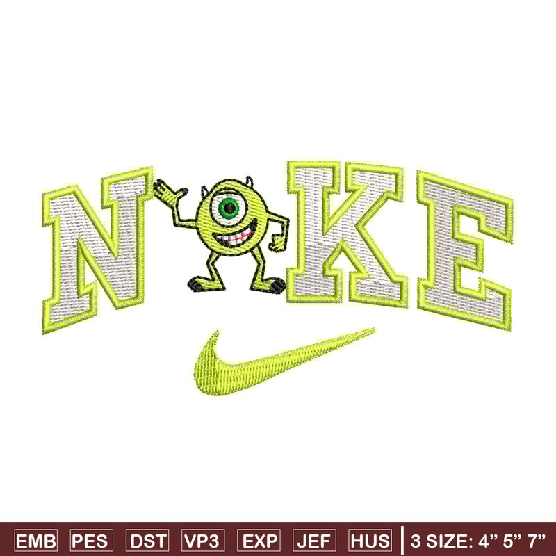 Nike x mike embroidery design, Disney embroidery, Nike design, Embroidery shirt, Embroidery file, Digital download.jpg
