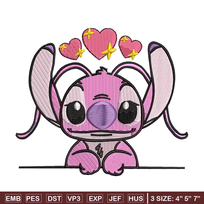 Pink stitch embroidery design, Stitch embroidery, Emb design, Embroidery shirt, Embroidery file, Digital download.jpg