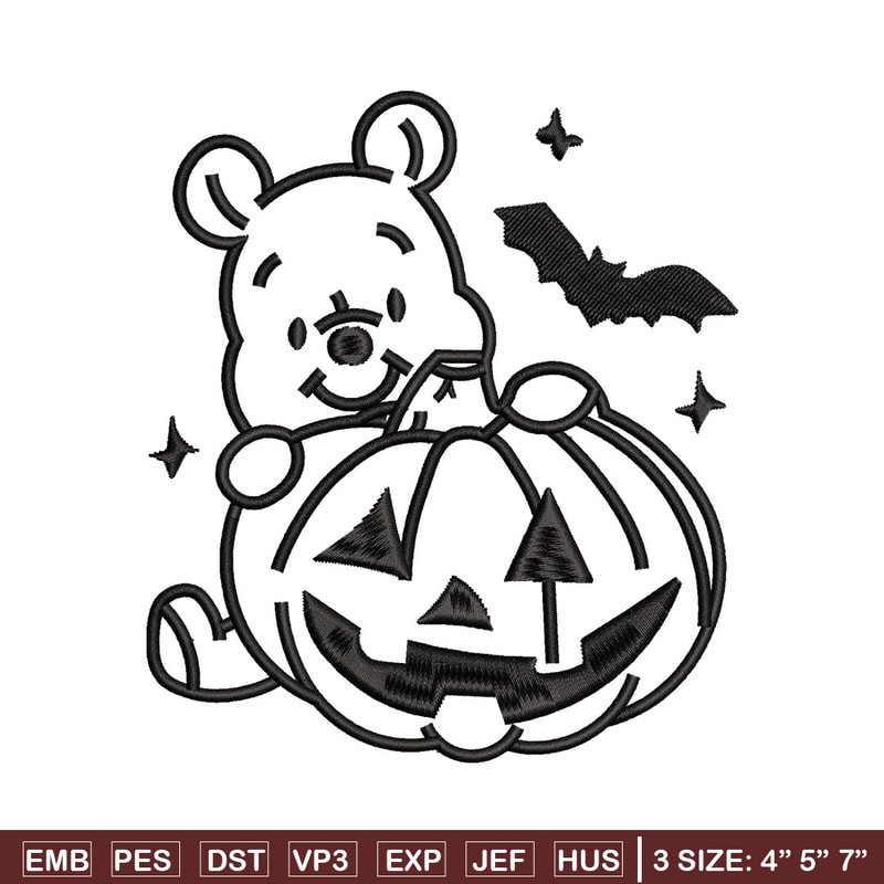 Pooh pumpkin embroidery design, Pooh embroidery, Embroidery file, Embroidery shirt, Emb design, Digital download.jpg