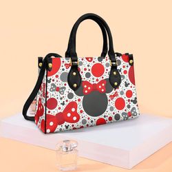 cute minnie mouse love collection handbag, anniversary mickey handbag, disney leatherr handbag