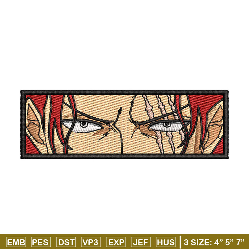 Shank eyes embroidery design, One piece embroidery, Anime design, Embroidery shirt, Embroidery file, Digital download.jpg