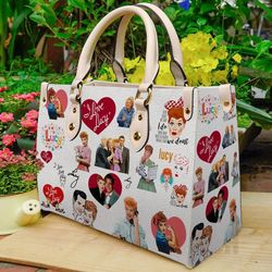 I Love Lucy Poster Cover Collection Leather Bag, Personalized Handbag, Women Leather Bag
