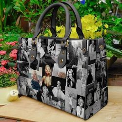 marilyn monroe leather bag poster cover collection leather bag, personalized handbag, women leather bag
