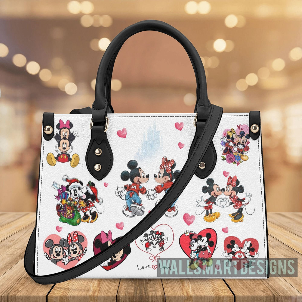 Mickey And Minnie Love Leather Handbag, Heart Mickey Handbag, Disney Leatherr Handbag, Shoulder Handbag, Gift For Disney Fans - 7.jpg