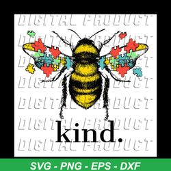 autism awareness bee kind puzzle pieces svg, autism svg, bee svg, colored puzzle svg, awareness day svg, colored puzzle