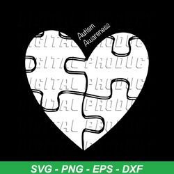 autism awareness puzzle heart svg, autism svg, puzzle heart svg, autism white version svg, awareness day svg, colored pu