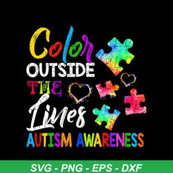 autism awareness colour outside the line svg, autism svg, colour svg, the line svg, heart svg, puzzle svg, awareness day