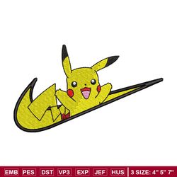 Nike Pikachu embroidery design, Pokemon embroidery, Nike design, anime design, anime shirt, Digital download