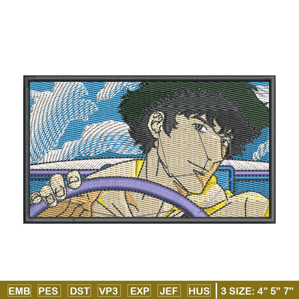 Spike box embroidery design, Cowboy bebop embroidery, Anime design, Embroidery shirt, Embroidery file, Digital download.jpg