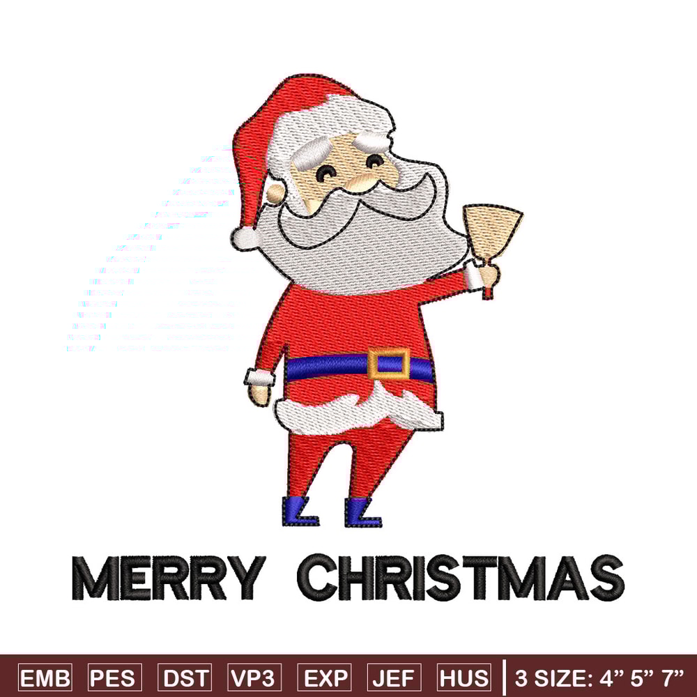 Satan ring bell embroidery design, Chrismas embroidery, Emb design, Embroidery shirt, Embroidery file, Digital download.jpg