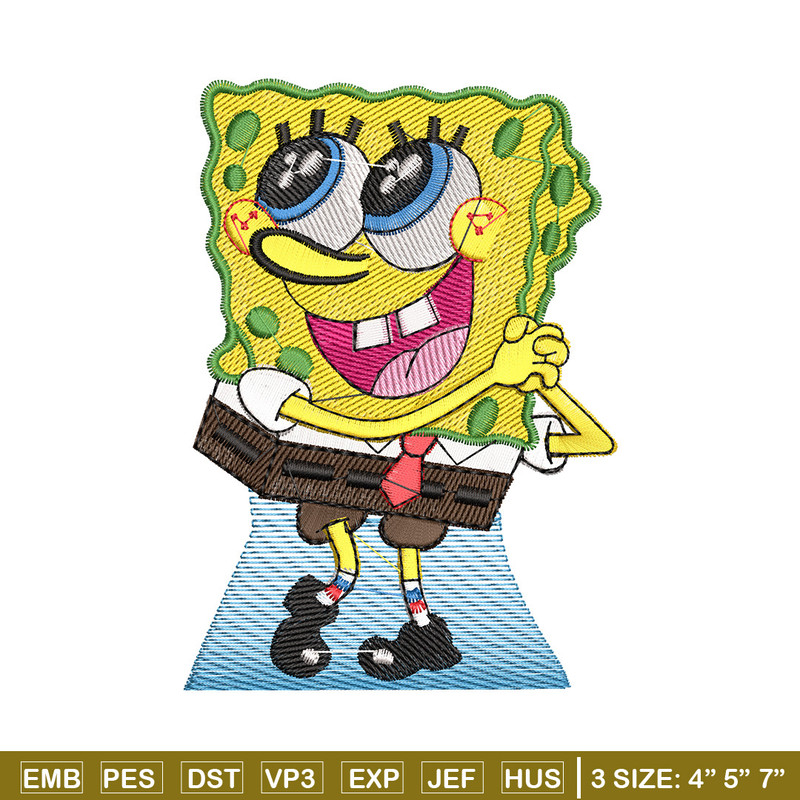 Spongebob embroidery design, Spongebob embroidery, Anime design, Embroidery shirt, Embroidery file,Digital download.jpg