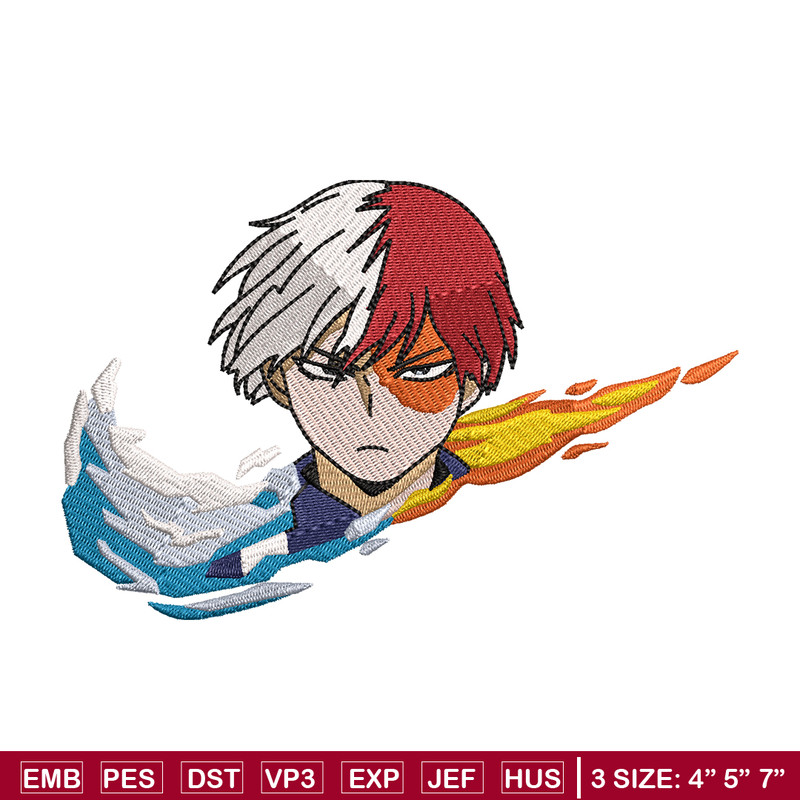 Nike x Todoroki embroidery design, My hero academia embroidery, Nike design, anime design, anime shirt, Digital download.jpg