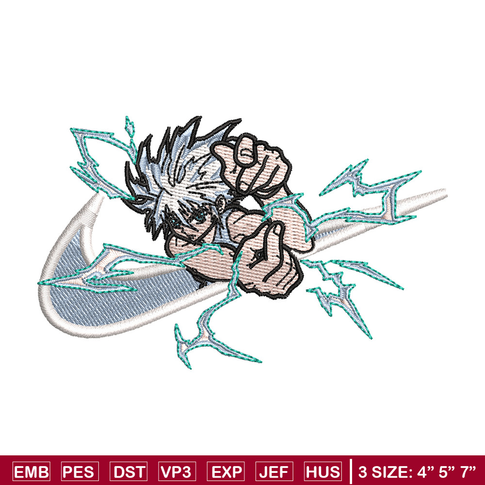 Nike Zoldyck Killua embroidery design, Hunter x hunter embroidery, nike design, embroidery file, Digital download.jpg