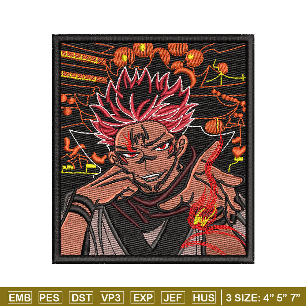 Sukuna frame embroidery design, Sukuna embroidery, Embroidery shirt, Embroidery file, Anime design, Digital download.jpg