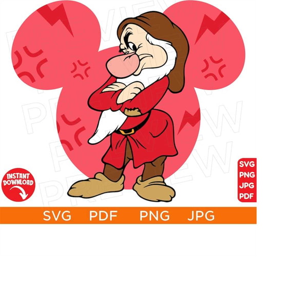 Grumpy happy face SVG, Snow White Seven Dwarfs SVG Grumpy Dw - Inspire ...