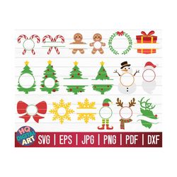 christmas monogram bundle svg / christmas monogram frame svg / christmas split monogram svg / cut file clipart vector si