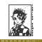 Tanjiro black embroidery design, Tanjiro embroidery, Embroidery shirt, Embroidery file, Anime design, Digital download.jpg