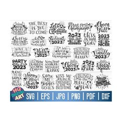 New year's eve SVG Bundle / 28 designs / Free Commercial Use / Cut Files for Cricut / Silhouette Studio / Cut File / Cli