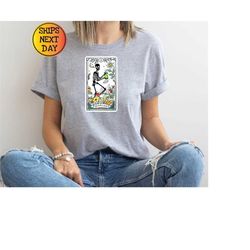 skeleton tarot card shirt, gift for plant lover, plant lover clothing, gothic women shirt, botanical shirt, plant lady s