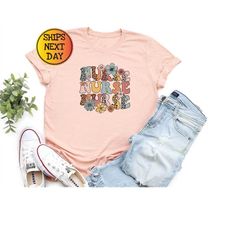 retro nurse shirt, flowers nurse t shirt, rn nurse shirt, registered nurse sweatshirt, nurse student tee, new nurse gift