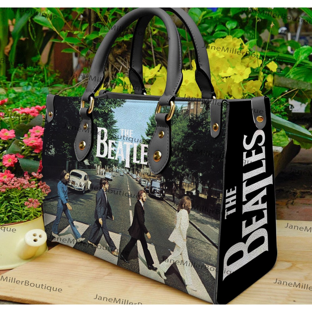 The Beatles Rock Band Leather Bag, Rock Music Handbag, Custom Leather Bag, Woman Handbag, Personalized Bag, Shopping Bag - 1.jpg