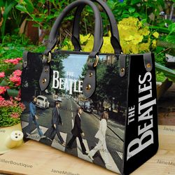 The Beatles Rock Band Leather Bag, Rock Music Handbag, Custom Leather Bag, Woman Handbag
