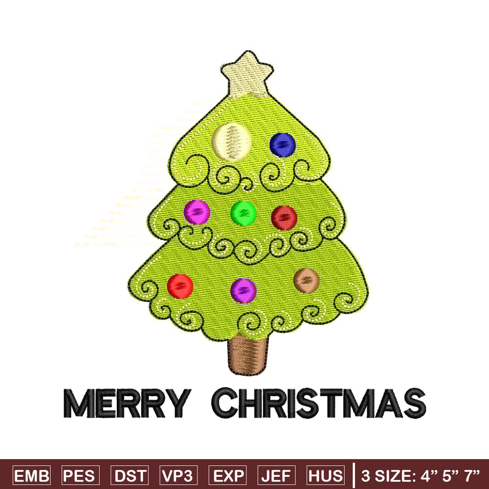 Tree chrismas embroidery design, Chrismas embroidery, Embroidery file, Embroidery shirt, Emb design,Digital download.jpg