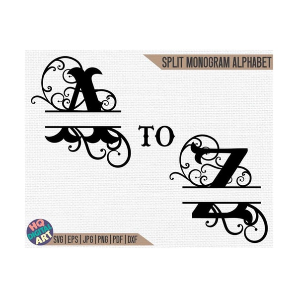 Western Split Monogram Alphabet SVG / Fishtail Split Monogra | Inspire ...